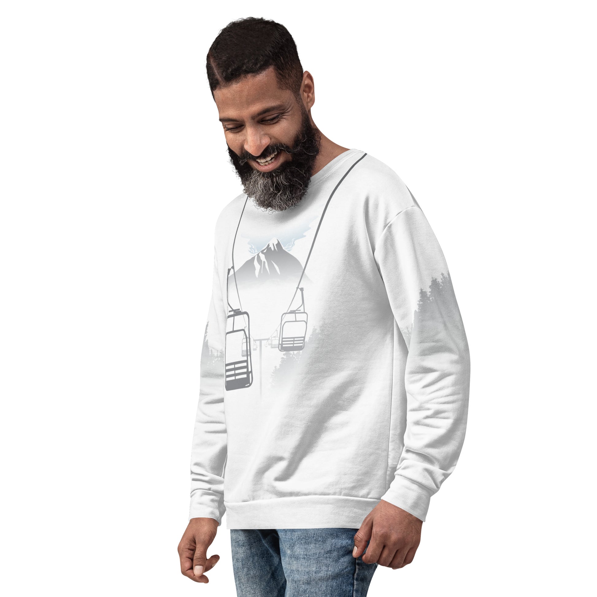 Male model wearing the Last Chair Sweat Shirt, shown from the front left side.